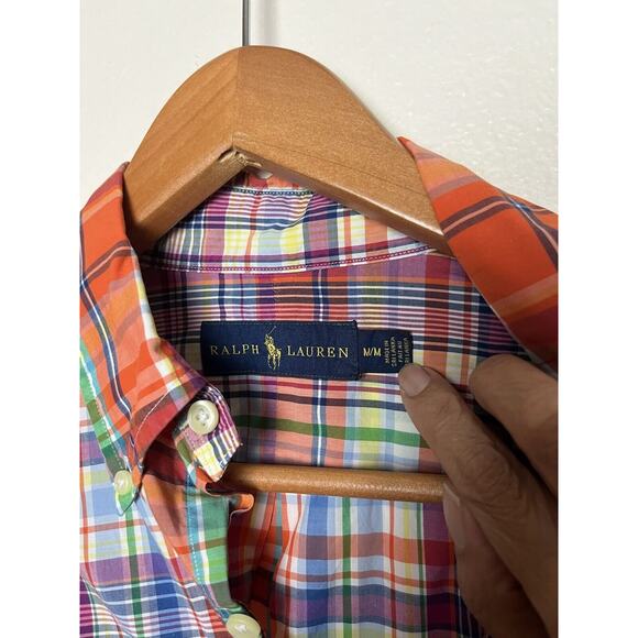 Ralph Lauren Men’s Sz Medium Multicolor Plaid Button Down Shirt - Picture 7 of 9